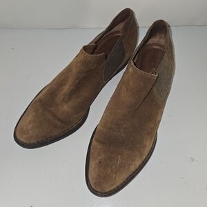 N783 Born Brown Suede Slip-On Boots Shoes Size‎ 9
